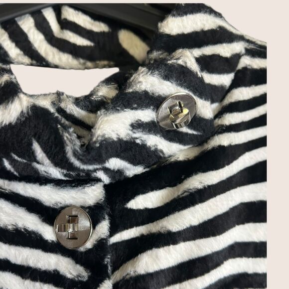 🦓 VTG BEL AMI GINZA TOKYO ZEBRA PRINT IMITATION HIDE COAT MEDIUM - Picture 4 of 7